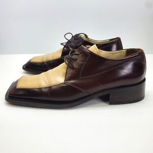 Olivier Shoes Mens 9.5 M Leather Derbys   Brown And Tan Quality Made In Italy